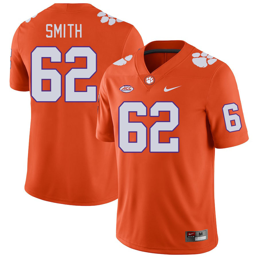Men's Clemson Tigers Bryce Smith #62 College Orange NCAA Authentic Football Stitched Jersey 23PG30CS